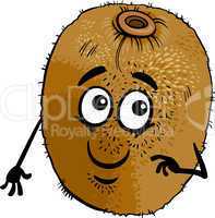 funny kiwi fruit cartoon illustration