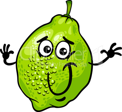 funny lime fruit cartoon illustration