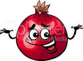 funny pomegranate fruit cartoon illustration