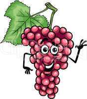 funny red grapes fruit cartoon illustration