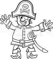 pirate captain cartoon for coloring book