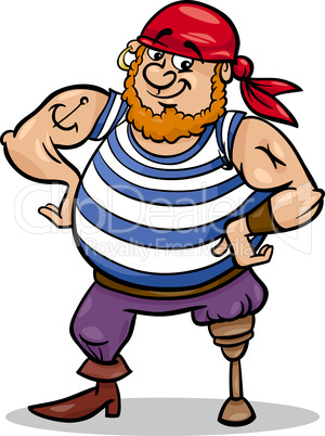 peg leg pirate cartoon illustration