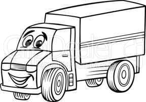 funny truck cartoon for coloring book