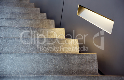 minimalism style stairs with lighting