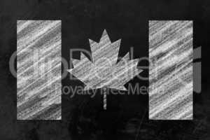 Tafel mit Kanadischer Flagge - Blackboard with canadian Flag