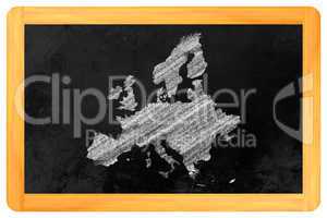 Europa als Zeichnung an einer Tafel - Europe drawn on a blackboa
