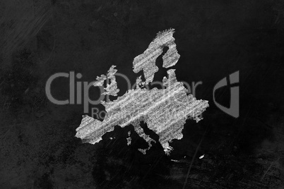 Europa als Zeichnung an einer Tafel - Europe drawn on a blackboa