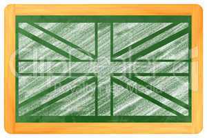 UK Flagge auf einer Tafel - UK Flag on a blackboard