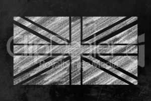 UK Flagge auf einer Tafel - UK Flag on a blackboard