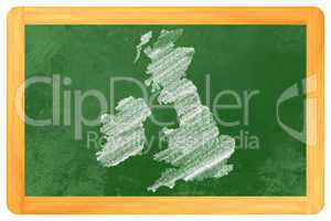 Großbritannien gezeichnet auf eine tafel - Great Britain drawn