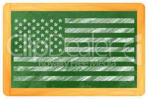 US-Flagge auf einer Tafel - US Flag on a black board