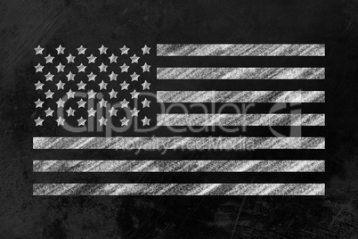 US-Flagge auf einer Tafel - US Flag on a black board