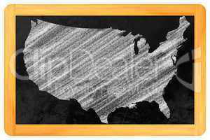 USA auf einer Tafel - USA on a blackboard