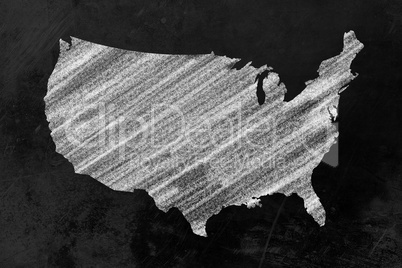 USA auf einer Tafel - USA on a blackboard