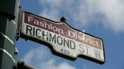 Fashion District Street Sign Close Up