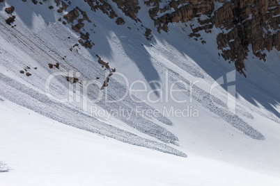 avalanche in mountains