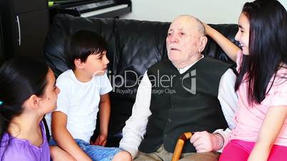 Grandfather and grandchildren
