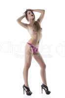 Image of sexual young girl posing in pink panties