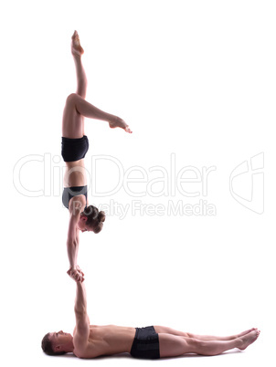 Image of couple two flexible acrobats