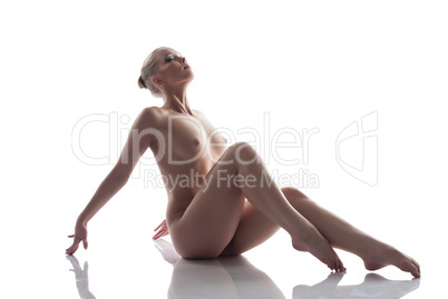 Image of passionate slim woman posing nude