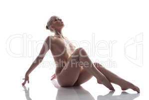 Image of passionate slim woman posing nude