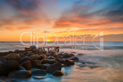 Ocean beach sunset