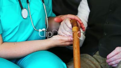 Nurse giving care to a senior man