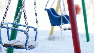 Swings in winter park