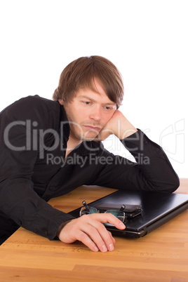 Serene man thinking about a business idea