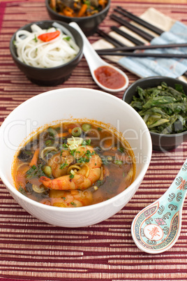 Chinese soup with shrimps