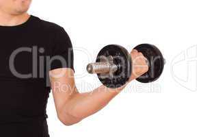 Man exercise with a dumbbell
