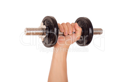 Dumbbell and hand