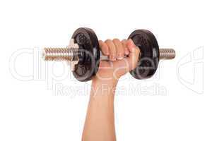 Dumbbell and hand
