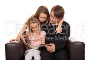 Family reading a story