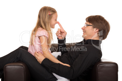 Father playing with his daughter