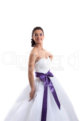 Portrait of young beautiful bride, close-up