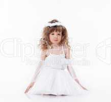 Image of cute little angel isolated on white