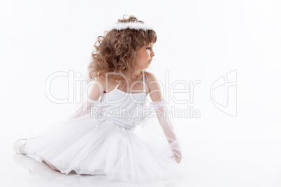 Adorable little angel isolated on white