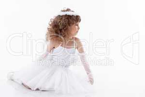 Adorable little angel isolated on white