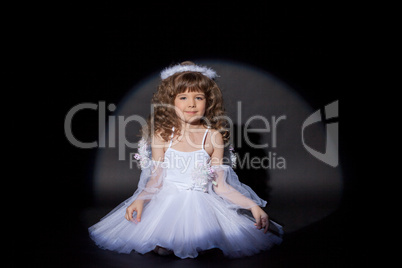 Image of smiling charming angel, close-up