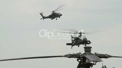 two Apache AH-64 Helicopter observing on patrol 10948