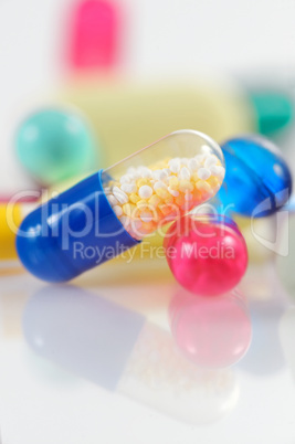 pills isolated on white backgraound
