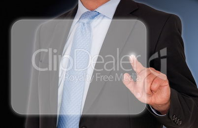 Businessman touching display
