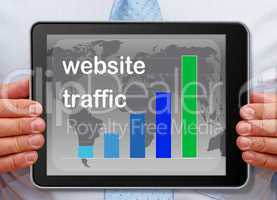 Website Traffic Chart on Tablet PC