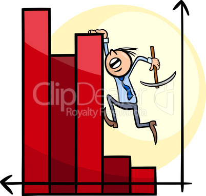 businessman on chart cartoon