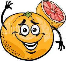red grapefruit fruit cartoon illustration