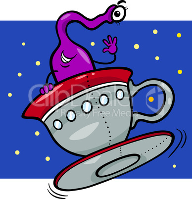 alien or martian cartoon illustration