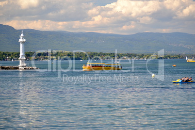 Lake Geneva and boats