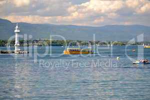Lake Geneva and boats