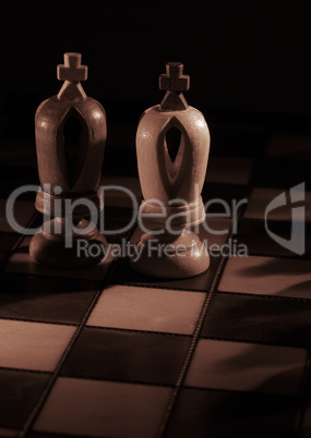white and black kings on the chessboard
